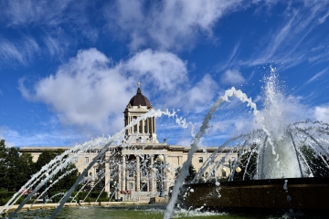 The provincial legislative building in Winnipeg, Manitoba, Canada