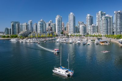 A view of downtown Vancouver, British Columbia, Canada, from the harbour