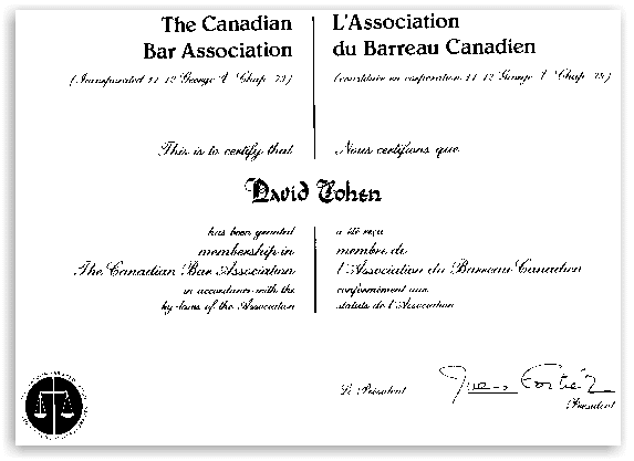 Canadian Bar Association Membership