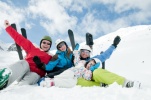 family in snow