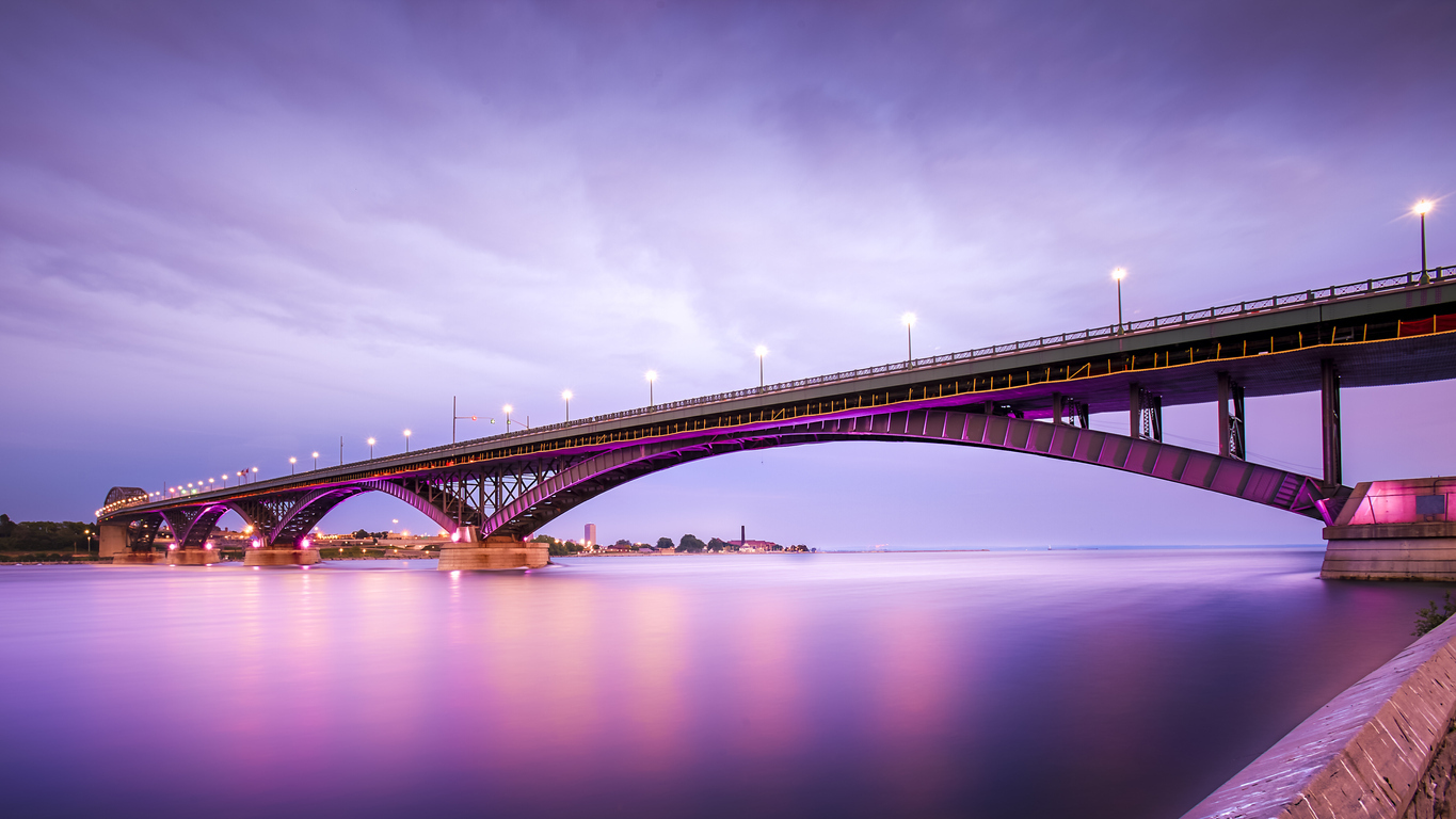 The Peace Bridge is an international bridge between Canada and the United States