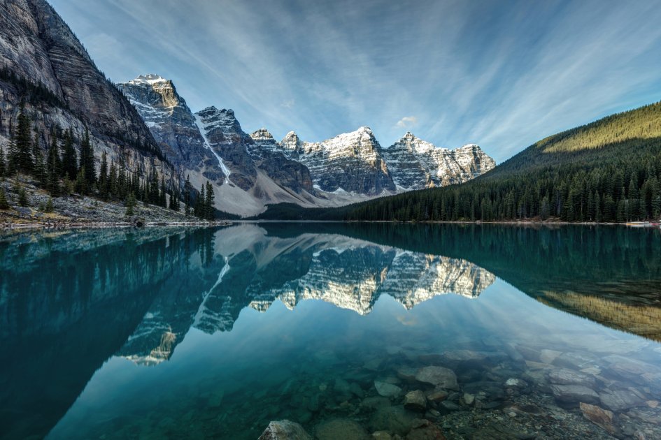 A beautiful image of Morraine Lake, Alberta, Canada