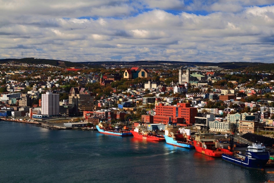 A view of the city of St John's in Newfoundland