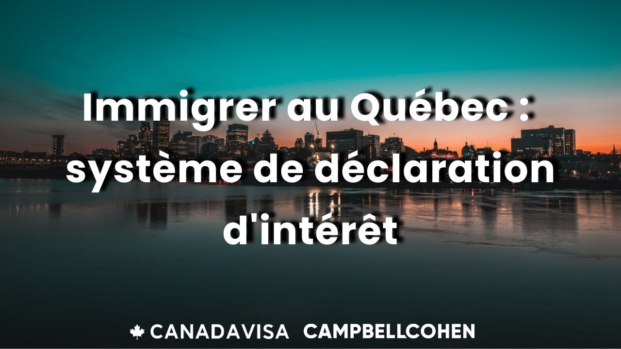 Quebec Expression of Interest System FR 1