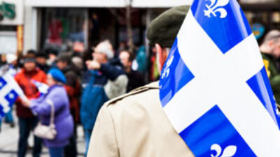 Quebec flag man