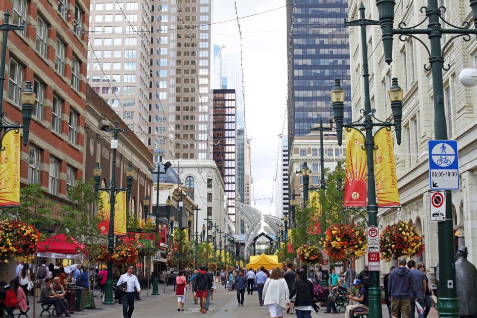 An urban shot of the city of Calgary in Alberta, Canada.