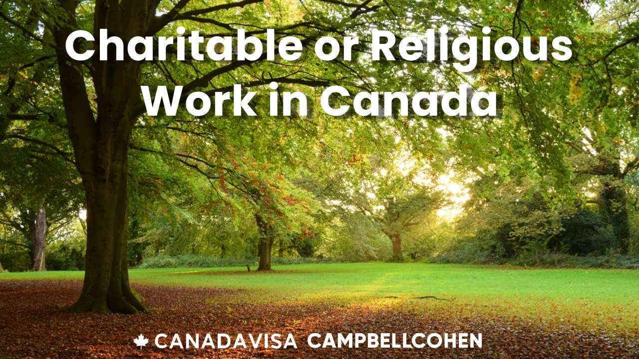 How to work in Canada for a charitable or religious organization
