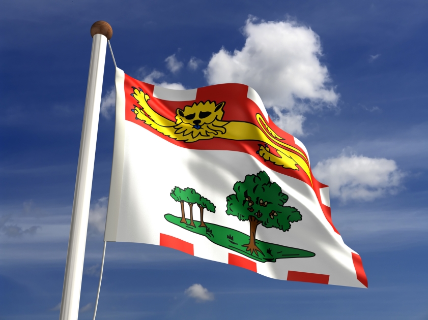 A provincial flag of Prince Edward Island in Canada.