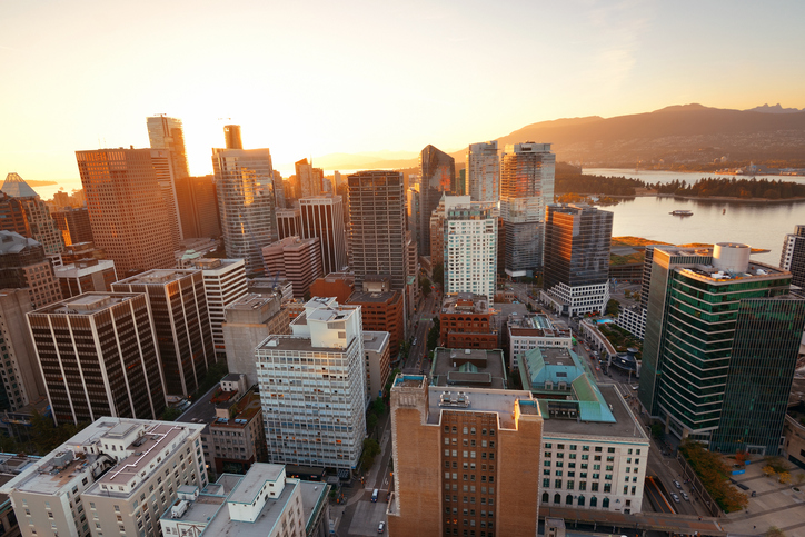 A view of downtown Vancouver, British Columbia.